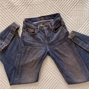 7 For All Mankind Women's Straight Leg Jeans - Dark Blue